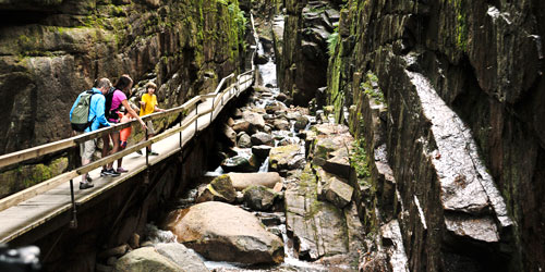 Walking the Paths of Flume Gorge - Family Activities in New Hampshire - Photo Credit: NH Division of Travel and Tourism Development
