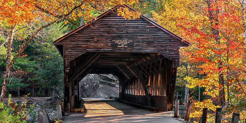 Click for prints of this photo Albany, NH Covered Bridge in Fall - Photo Credit Thomas Schoeller Photography
